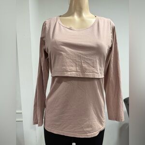 Smallshow Women's Long Sleeve Maternity Nursing Tops Shirts Breastfeeding